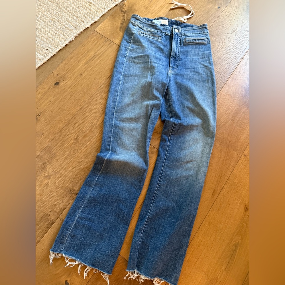 MOTHER kick flare tie up back detail
